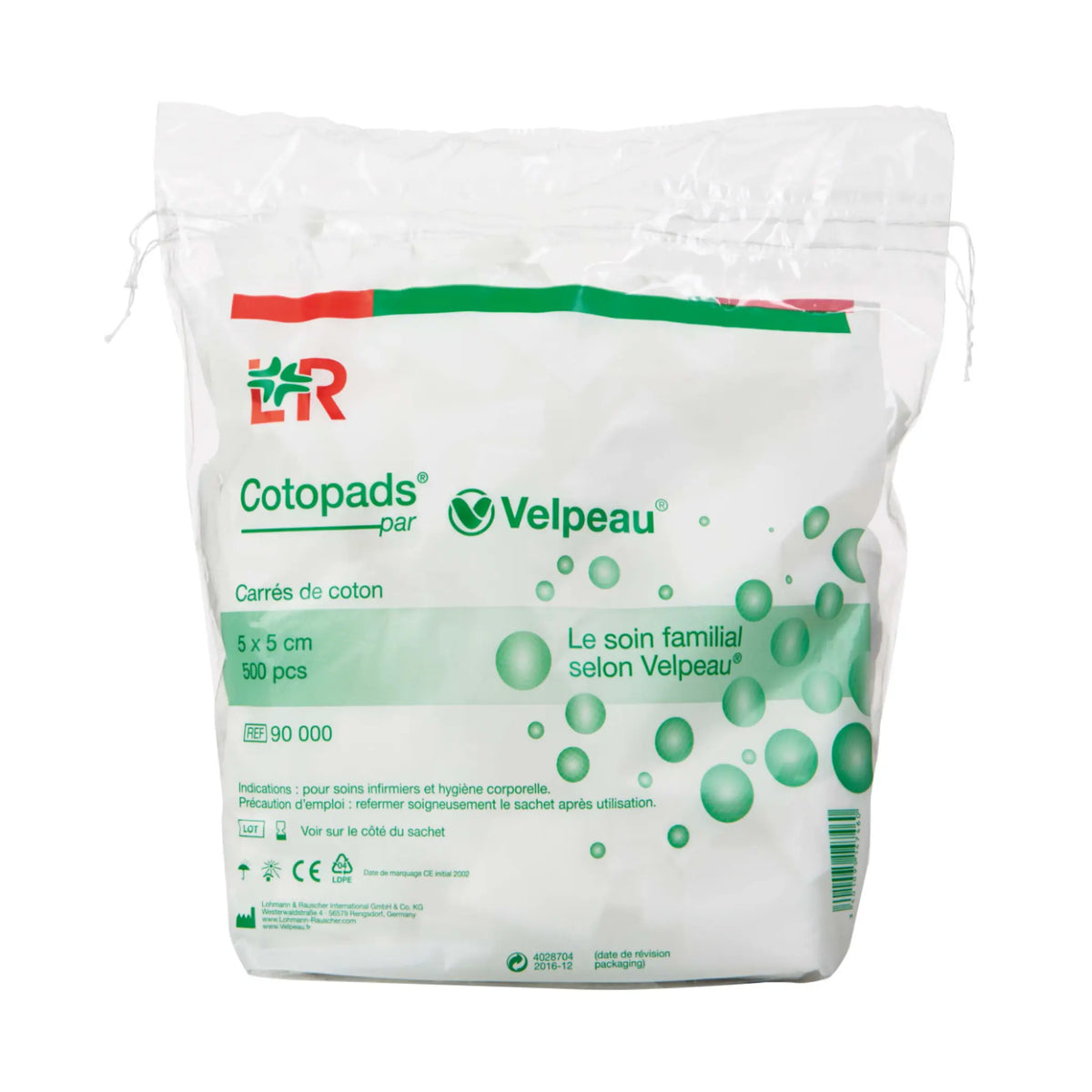 Coton non stériles COTOPADS 5 cm X 5 cm - Le sachet de 500