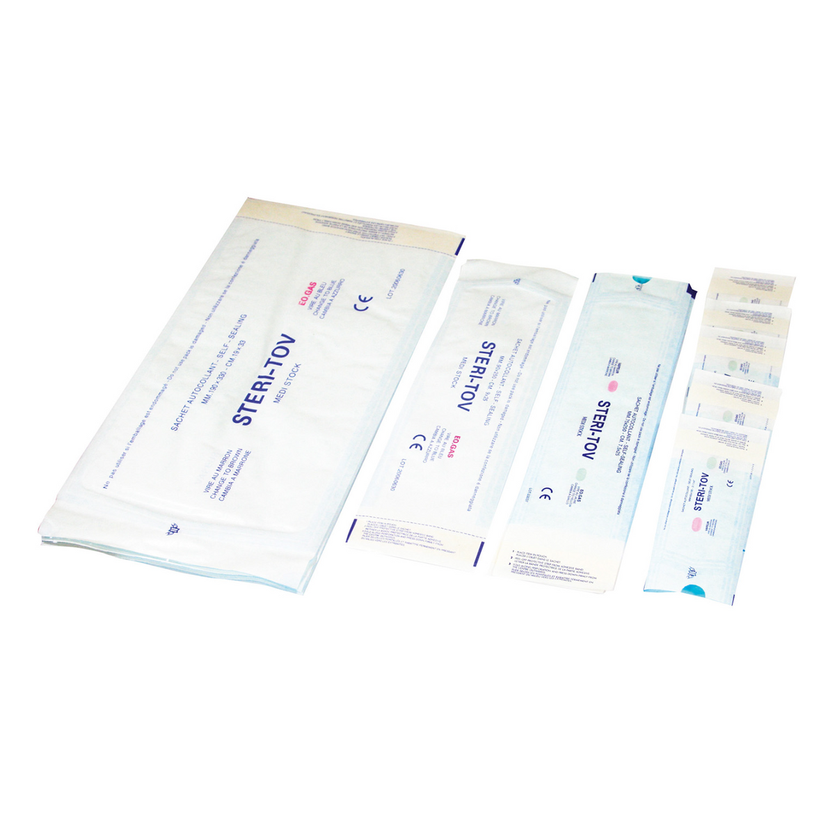 Sachets de stérilisation à fermeture autocollante - Plusieurs tailles