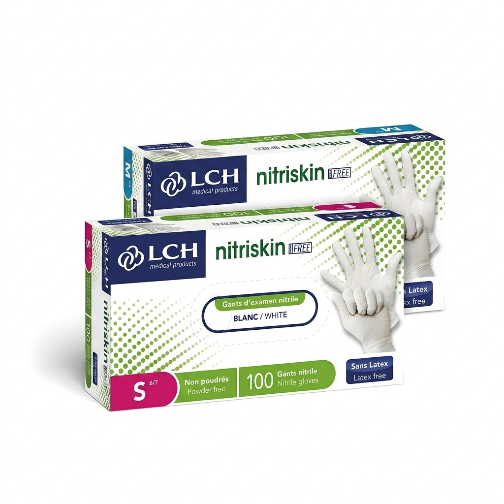 Gants d'examen nitrile Nitriskin Blanc