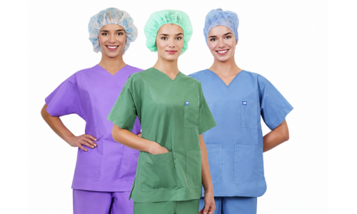 blouse , surchaussure, et coiffes pour professionnels de santé