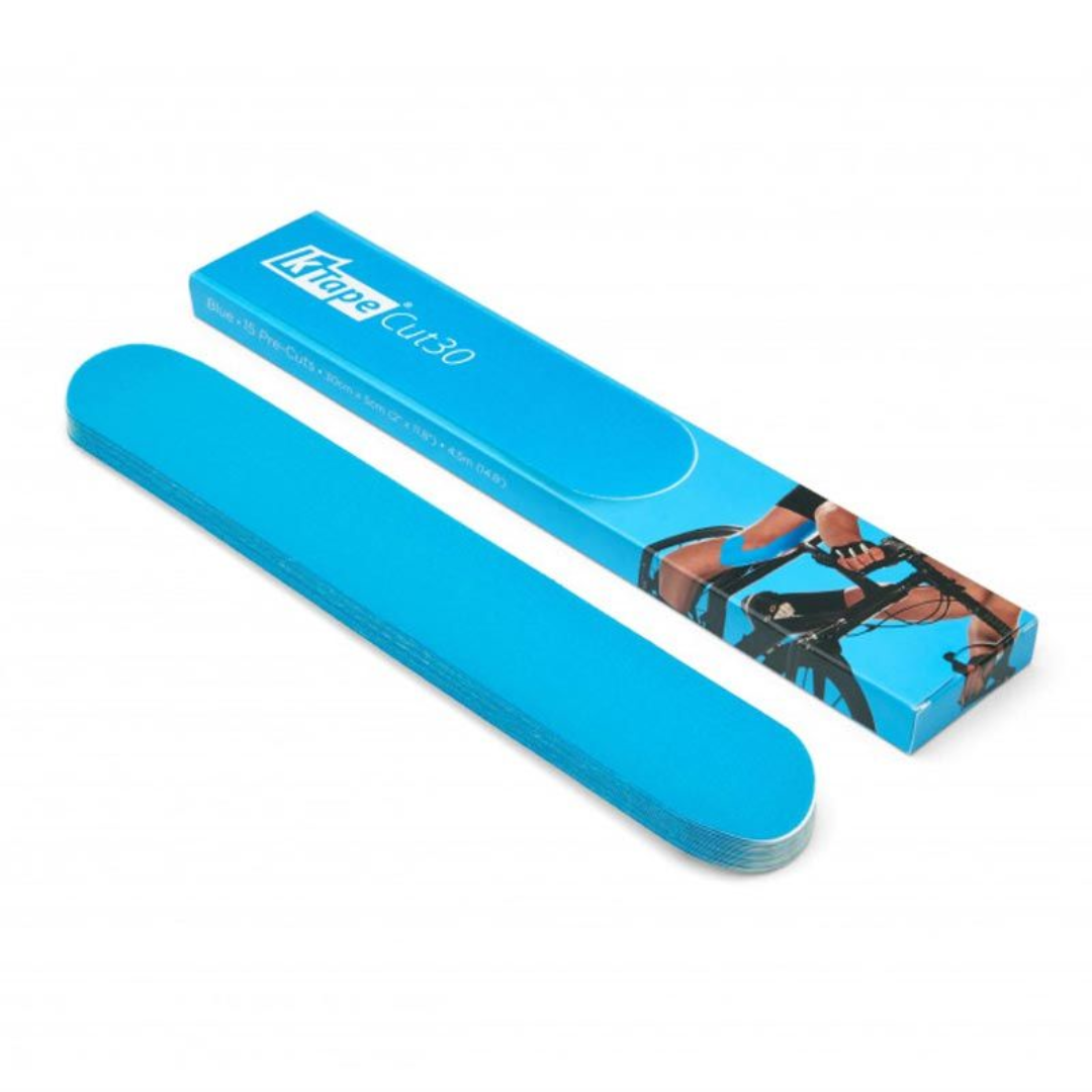 Boîte de 15 bandes taping pré-coupées K-Tape® Cut 30 cm - Bleu
