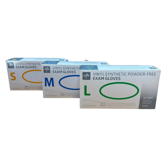 Gants d'examens vinyles Medline en taille S, M et L