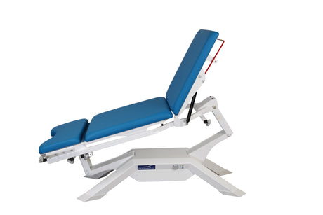 divan promotal iduolys bleu incliné vers le bas et dossier relevé 