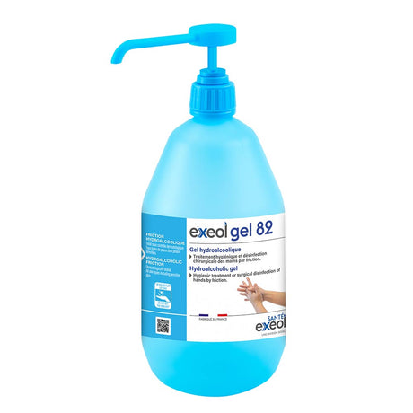 gel hydroalcoolique exeol gel 82 1L flacon pompe